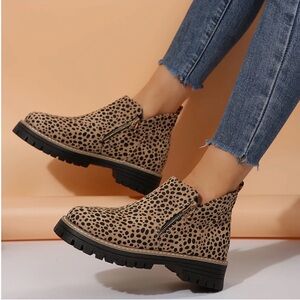 New Mason & Chloe Leopard Print Ankle Bootie